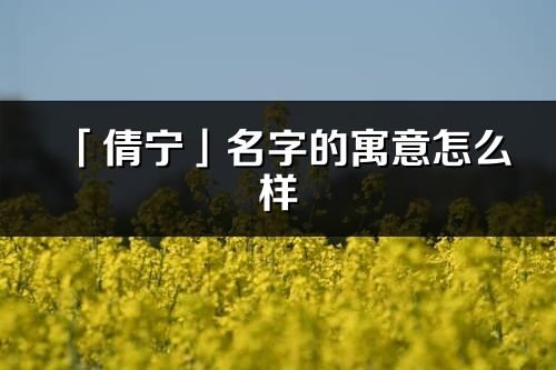 「倩寧」名字的寓意怎么樣_倩寧的出處