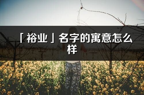 「裕業(yè)」名字的寓意怎么樣_裕業(yè)的出處