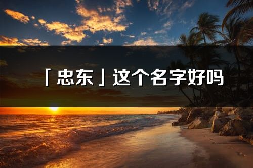 「忠東」這個名字好嗎_忠東名字寓意,含義