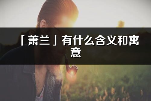 「蕭蘭」有什么含義和寓意_蕭蘭名字的出處與意思