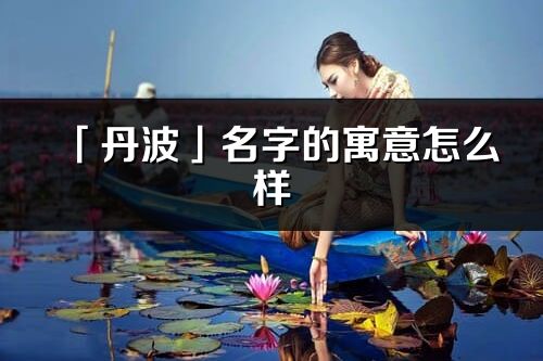 「丹波」名字的寓意怎么樣_丹波的出處