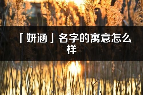 「妍涵」名字的寓意怎么樣_妍涵的出處