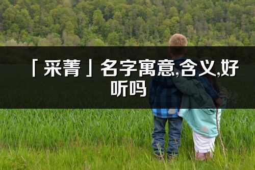 「采菁」名字寓意,含義,好聽嗎_采菁名字分析打分