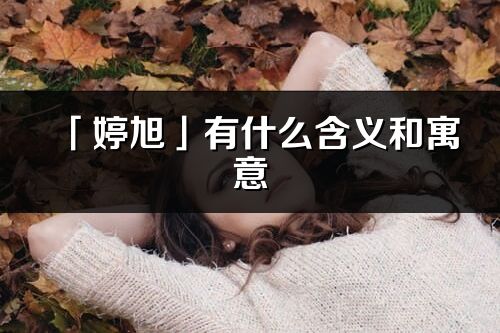 「婷旭」有什么含義和寓意_婷旭名字的出處與意思