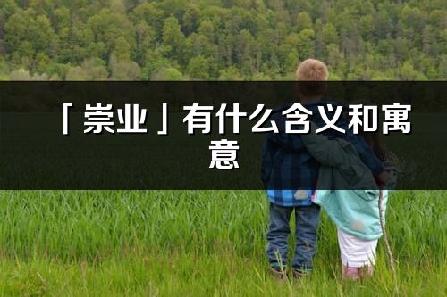 「崇業(yè)」有什么含義和寓意_崇業(yè)名字的出處與意思