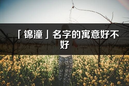 「錦潼」名字的寓意好不好_錦潼含義分析