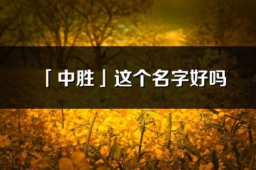 「中勝」這個名字好嗎_中勝名字寓意,含義