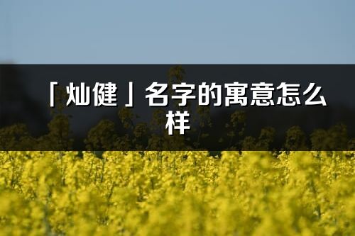 「燦健」名字的寓意怎么樣_燦健的出處