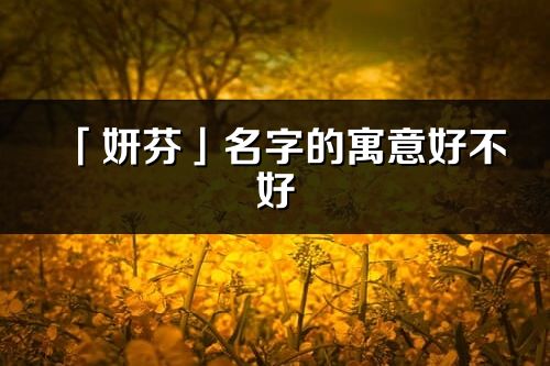 「妍芬」名字的寓意好不好_妍芬含義分析