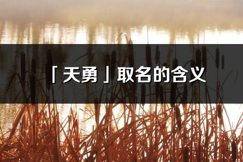 「天勇」取名的含義_天勇名字寓意解釋