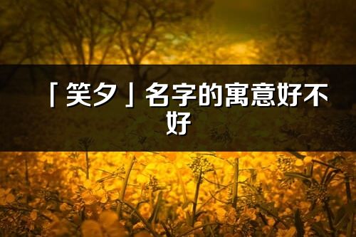 「笑夕」名字的寓意好不好_笑夕含義分析