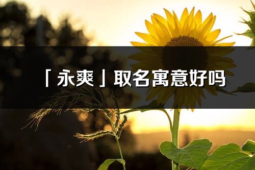 「永爽」取名寓意好嗎_永爽名字含義及五行