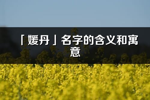 「媛丹」名字的含義和寓意_媛丹的出處與意思解釋