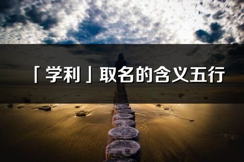 「學利」取名的含義五行_學利名字寓意解釋