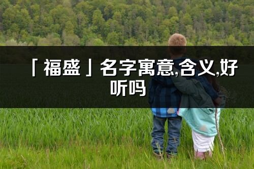 「福盛」名字寓意,含義,好聽嗎_福盛名字分析打分