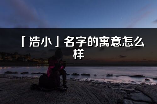 「浩小」名字的寓意怎么樣_浩小的出處