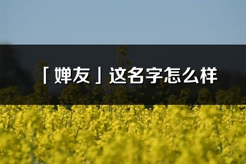 「嬋友」這名字怎么樣_嬋友的名字解釋