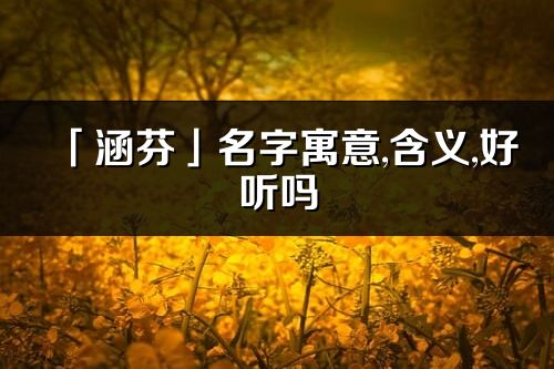 「涵芬」名字寓意,含義,好聽嗎_涵芬名字分析打分