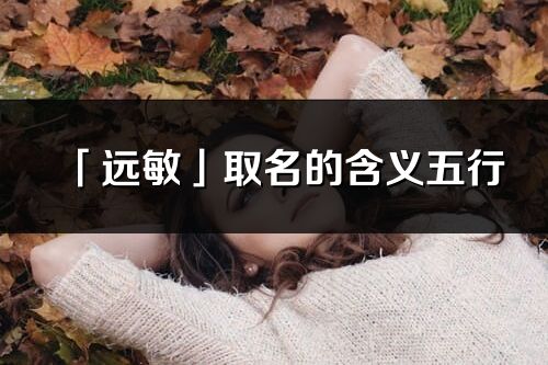 「遠(yuǎn)敏」取名的含義五行_遠(yuǎn)敏名字寓意解釋