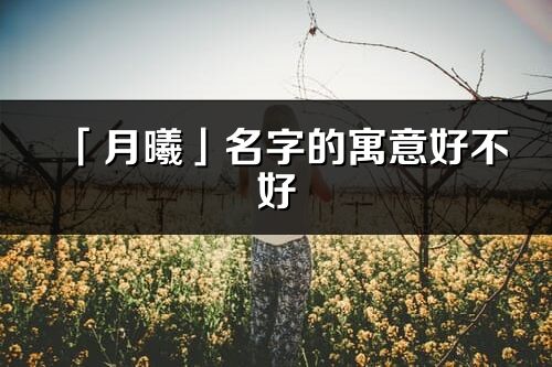 「月曦」名字的寓意好不好_月曦含義分析