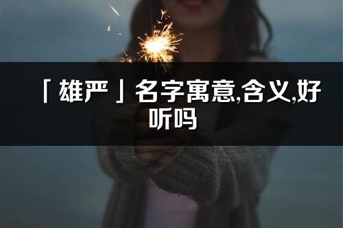 「雄嚴」名字寓意,含義,好聽嗎_雄嚴名字分析打分