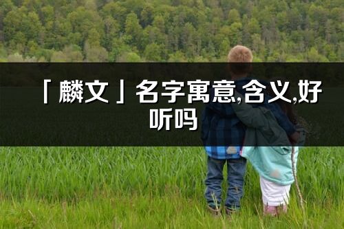 「麟文」名字寓意,含義,好聽嗎_麟文名字分析打分