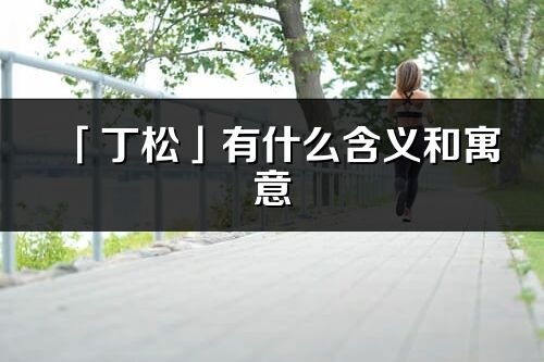 「丁松」有什么含義和寓意_丁松名字的出處與意思