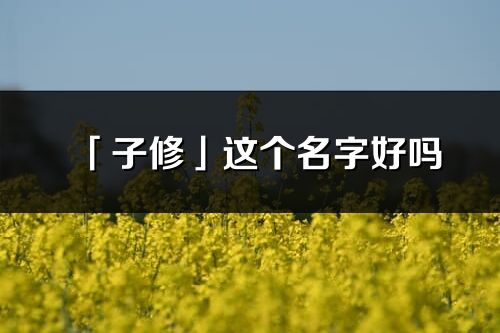 「子修」這個名字好嗎_子修名字寓意,含義