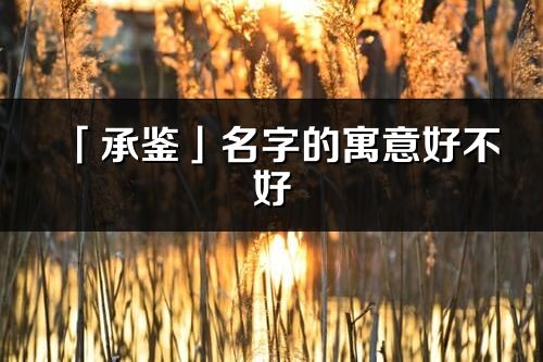 「承鑒」名字的寓意好不好_承鑒含義分析