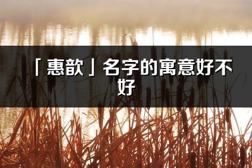 「惠歆」名字的寓意好不好_惠歆含義分析