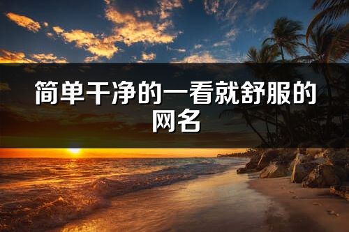 簡單干凈的一看就舒服的網(wǎng)名