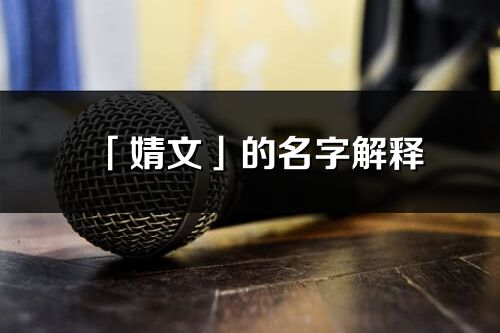 「婧文」的名字解釋_婧文含義分析