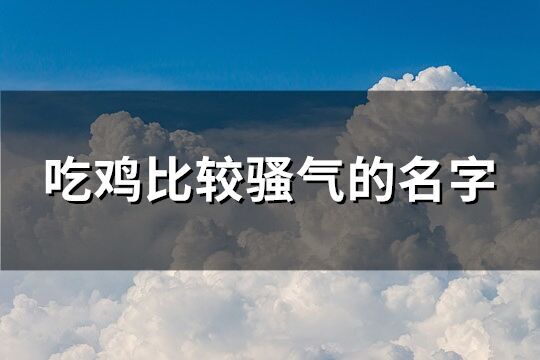 吃雞比較騷氣的名字(共279個)