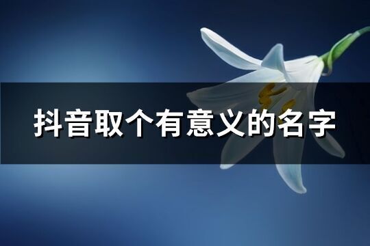 抖音取個(gè)有意義的名字(精選749個(gè))