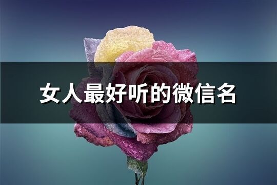 女人最好聽的微信名(330個)