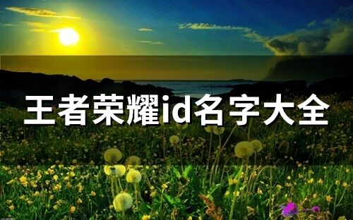 王者榮耀id名字大全(171個)