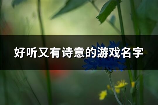 好聽又有詩意的游戲名字(精選973個)