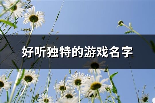 好聽獨特的游戲名字(優(yōu)選218個)