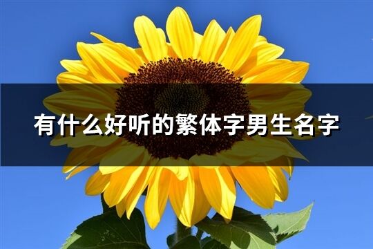 有什么好聽的繁體字男生名字(精選147個)