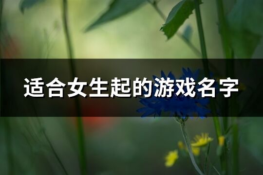 適合女生起的游戲名字(精選681個)