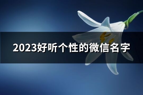 2023好聽個性的微信名字(4383個)