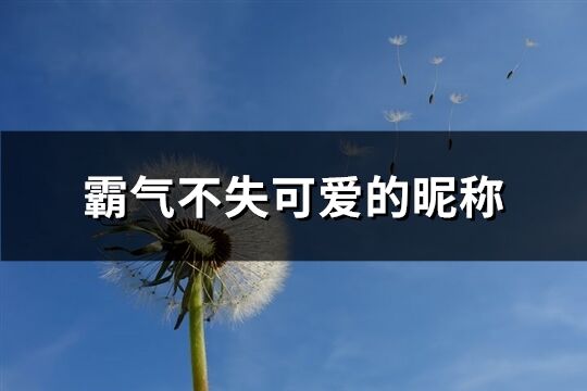 霸氣不失可愛的昵稱(精選273個(gè))