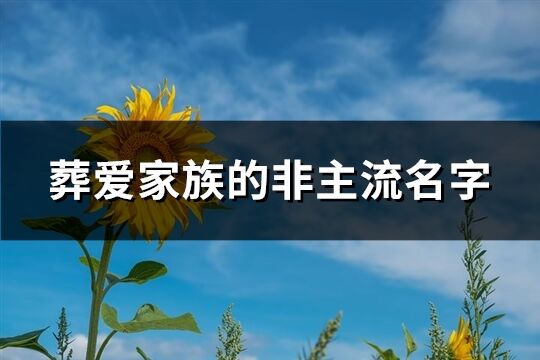 葬愛家族的非主流名字(236個)