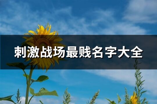 刺激戰場最賤名字大全(共100個)