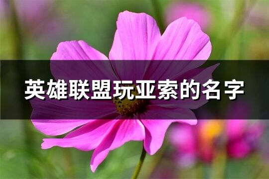 英雄聯盟玩亞索的名字(195個)