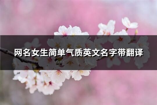 網(wǎng)名女生簡單氣質(zhì)英文名字帶翻譯(精選86個(gè))