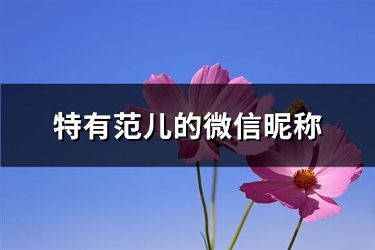 特有范兒的微信昵稱(150個)