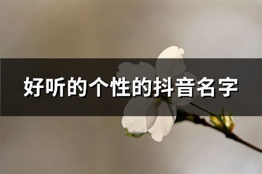 好聽(tīng)的個(gè)性的抖音名字(共916個(gè))