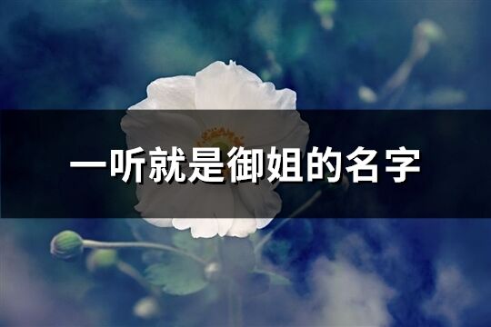 一聽就是御姐的名字(優選96個)