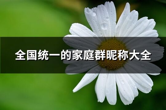 全國統(tǒng)一的家庭群昵稱大全(共61個)